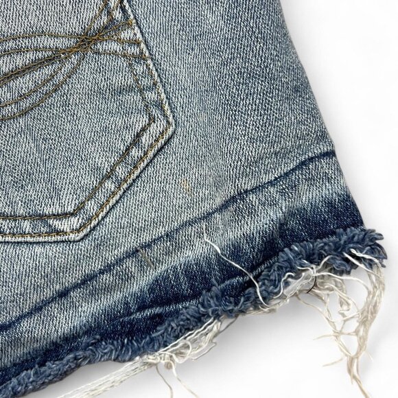 2000s Y2K Vintage‎ No Boundaries Micro Denim Shorts Mini Junior 3 Frayed Grunge - Picture 8 of 8